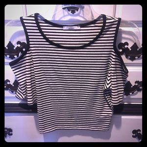 Acemi crop top black & white stripes